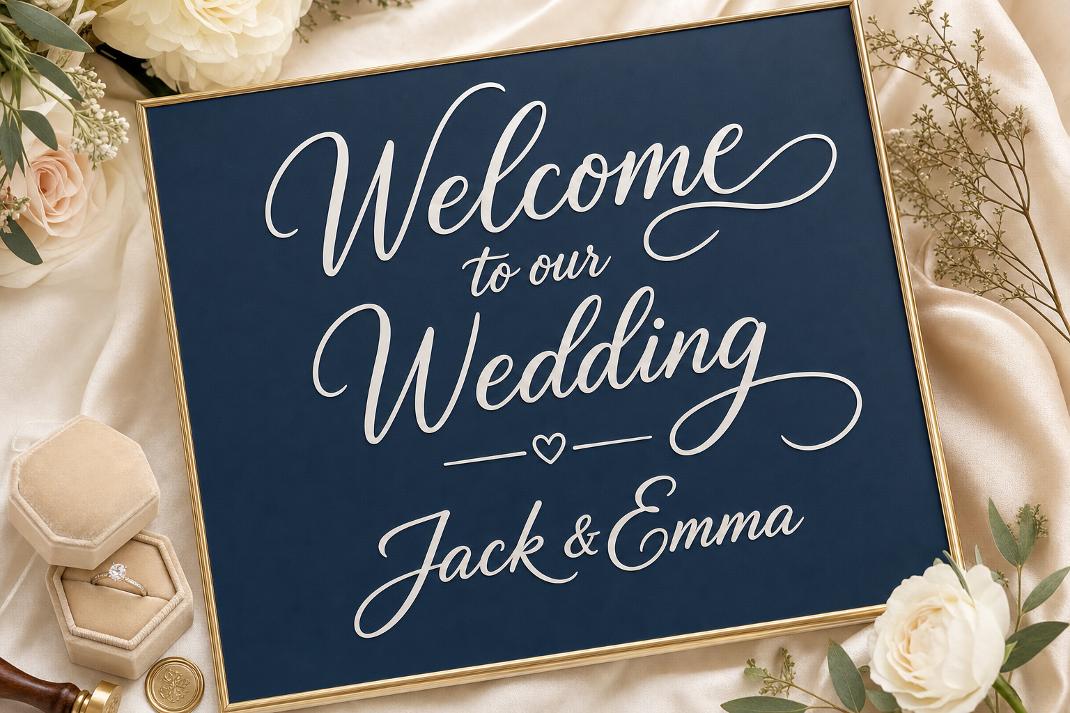 Cut vinyl wedding welcome board